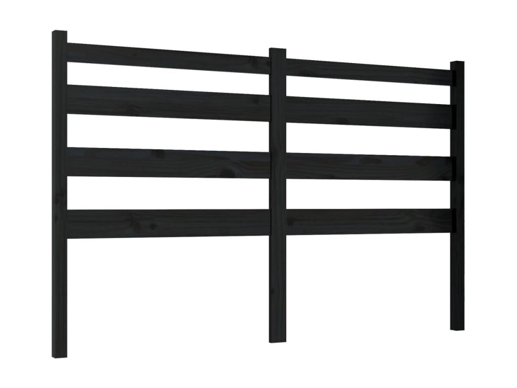 Black headboard 156x4x100 cm Solid pine wood
