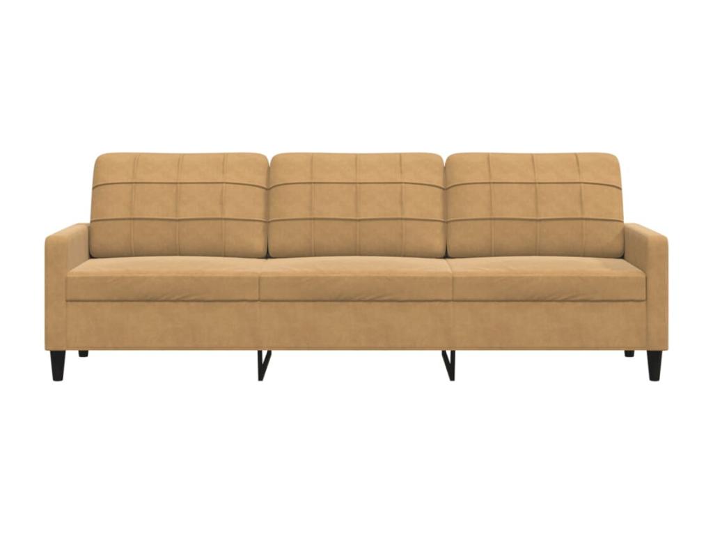 3-seater sofa, brown, 210 cm, velvet