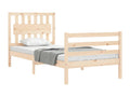 Bed frame with simple solid wood headboard