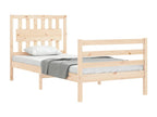 Bed frame with simple solid wood headboard