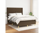 Upholstered bed base with mattress, dark brown, 140x200 cm