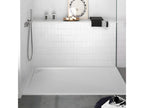 White shower tray with smooth finish, Meublita colored grate - 150x70 cm