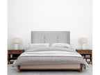 Meublita Faux Leather Headboard with 2 Buttons, 110x105cm, with Legs, 105cm Beds - Light Grey