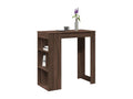 Bar table with shelves, brown oak, engineered wood