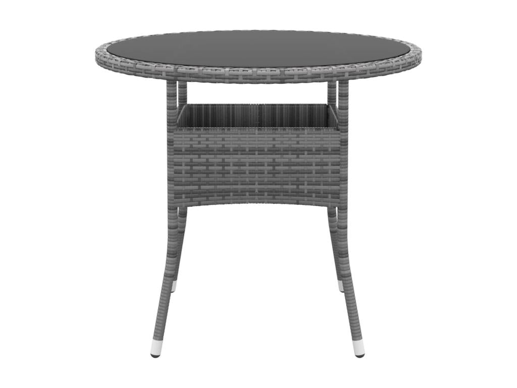 5-piece garden dining set, woven resin, grey