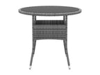5-piece garden dining set, woven resin, grey
