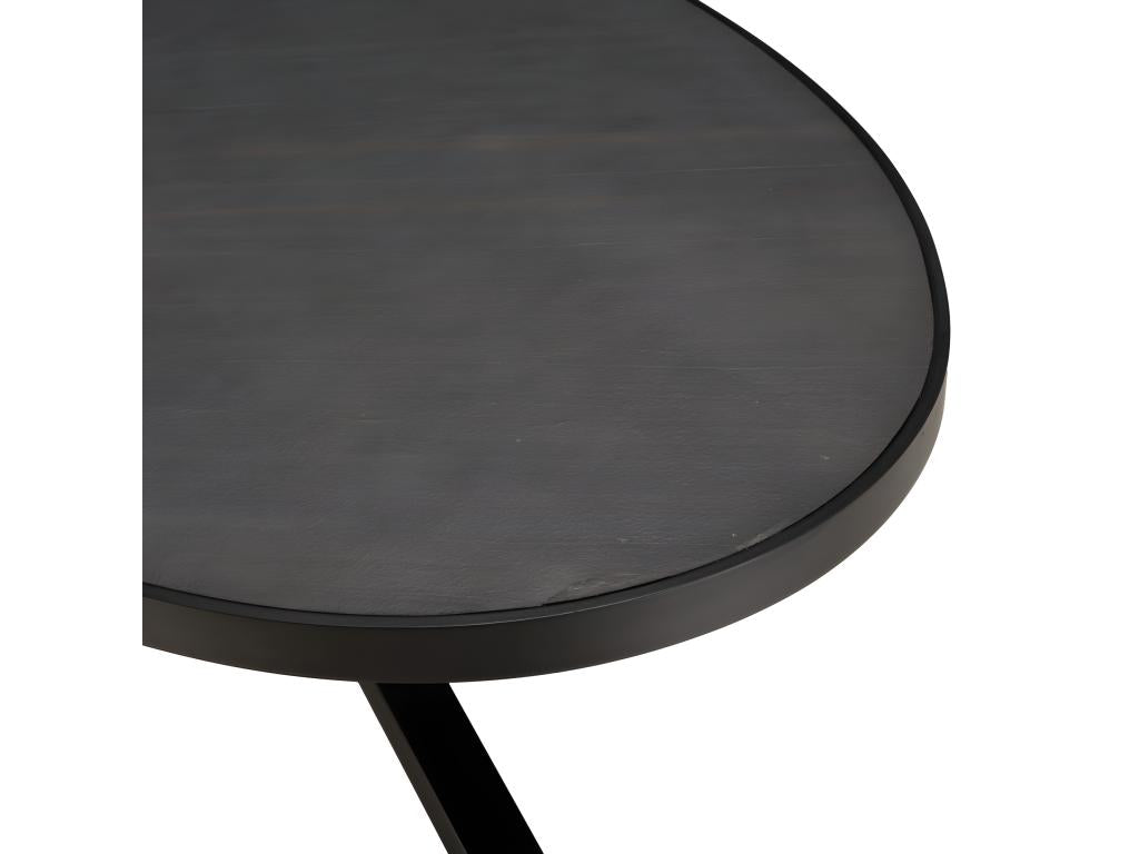 Vertchez - Dining table 220x110cm with black stone-effect top