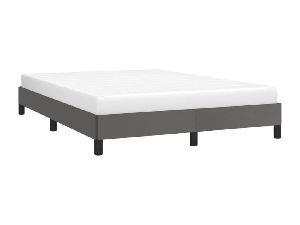 Gray bed frame 140x190 cm Faux leather