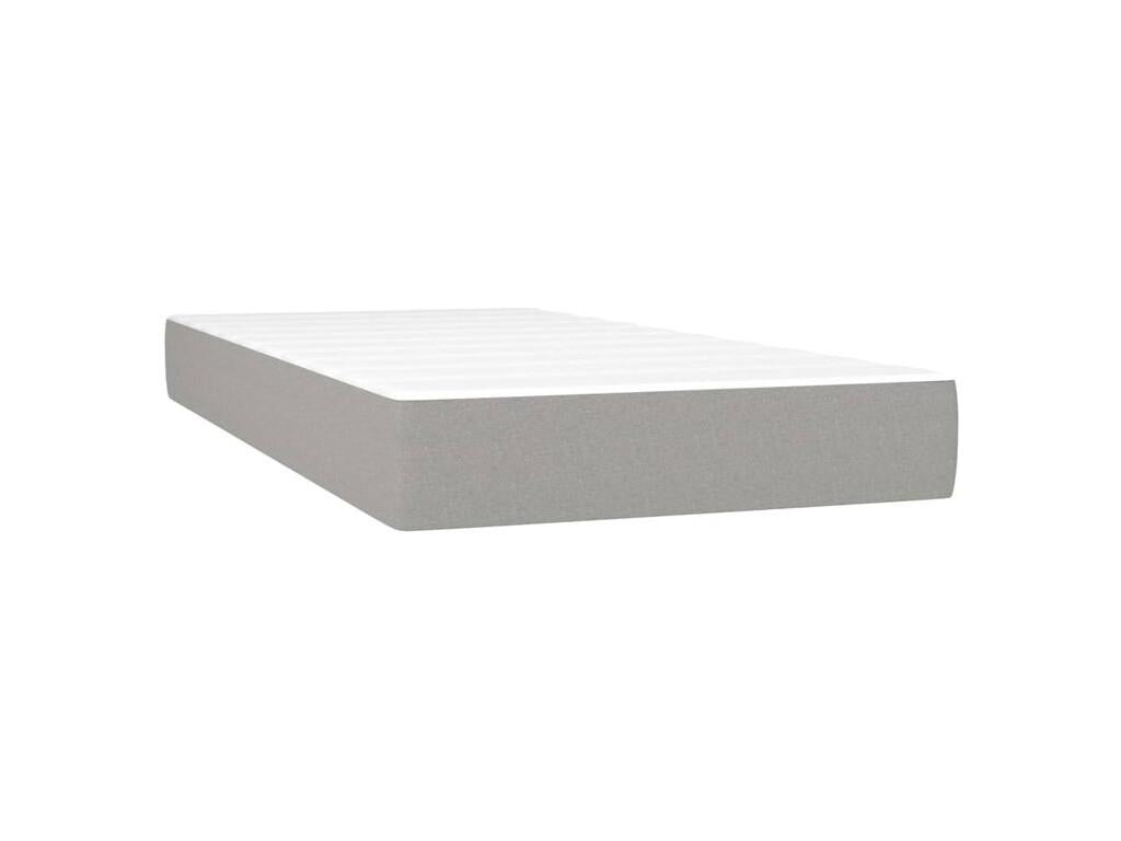 Meublita bed base with light grey mattress 100x200 fabric