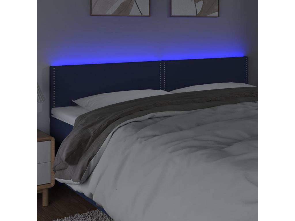Blue LED Headboard 160x5x78/88 cm Fabric