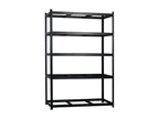 Pack of 2 Modular Shelving Units with 5 Adjustable Shelves, 180x120x60cm, 1250Kg, Black, Meublita