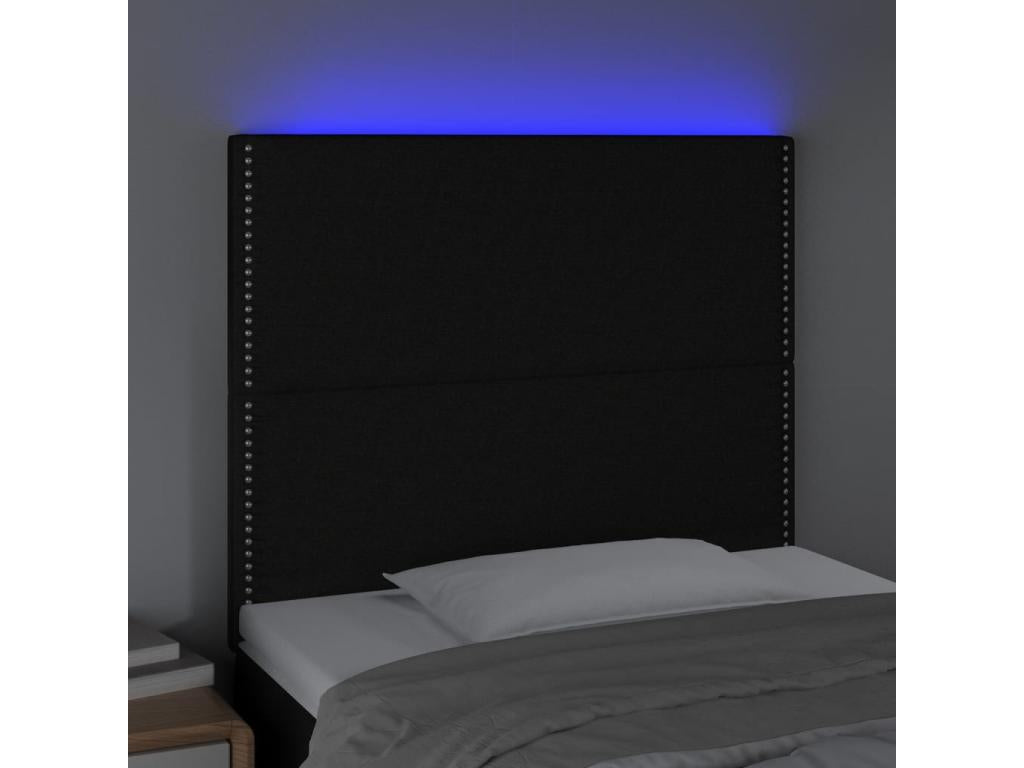 Black LED Headboard 100x5x118/128 cm Fabric