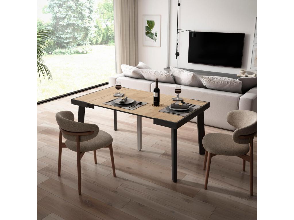 Extendable console table 160cm, seats 8, wooden legs