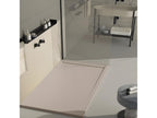 Sand-colored shower tray with smooth finish, Meublita SMART colored grate - 90x80 cm