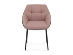 Meublita Chair, Pink Fabric, Dark Grey PU Back, dimensions H85 x W57.5 x D65, ideal for your kitchen or dining room