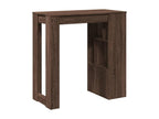 Bar table with shelves, brown oak, engineered wood