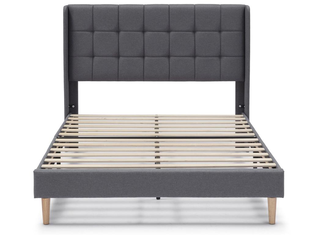 Meublita upholstered platform bed frame 30 cm 90x190 cm Dark Grey