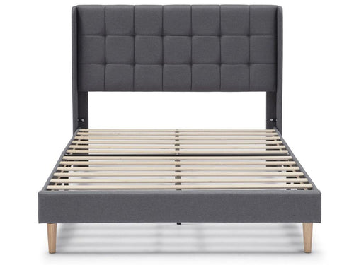 Meublita upholstered platform bed frame 30 cm 90x190 cm Dark Grey