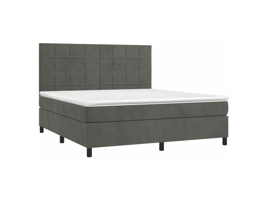 Meublita bed base with mattress and LED, Dark Grey, 180x200