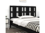 Black headboard 125.5x4x100 cm Solid pine wood