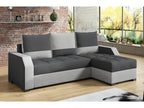 Convertible corner sofa - ARTE - in quality fabric - dark grey and light grey, 3/4 seater, right-hand corner as seen from the front