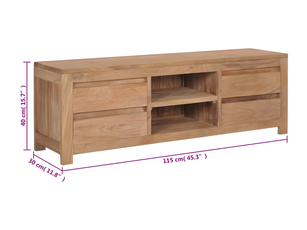 TV stand 115x30x40 cm Solid teak wood
