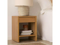 Bedside table with beige oak wood effect, 40x50