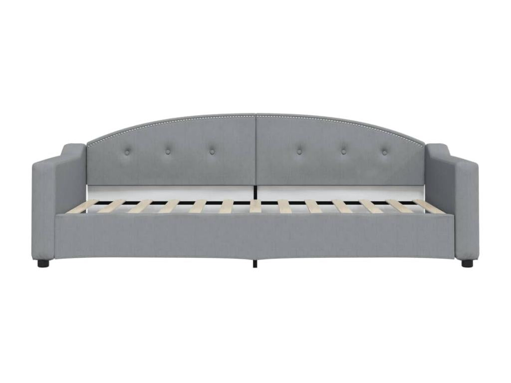 Daybed with light grey mattress 90x200 cm fabric