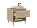 2-piece bedside tables, Oak finish, Meublita, 50x46x50 cm, Engineered Wood