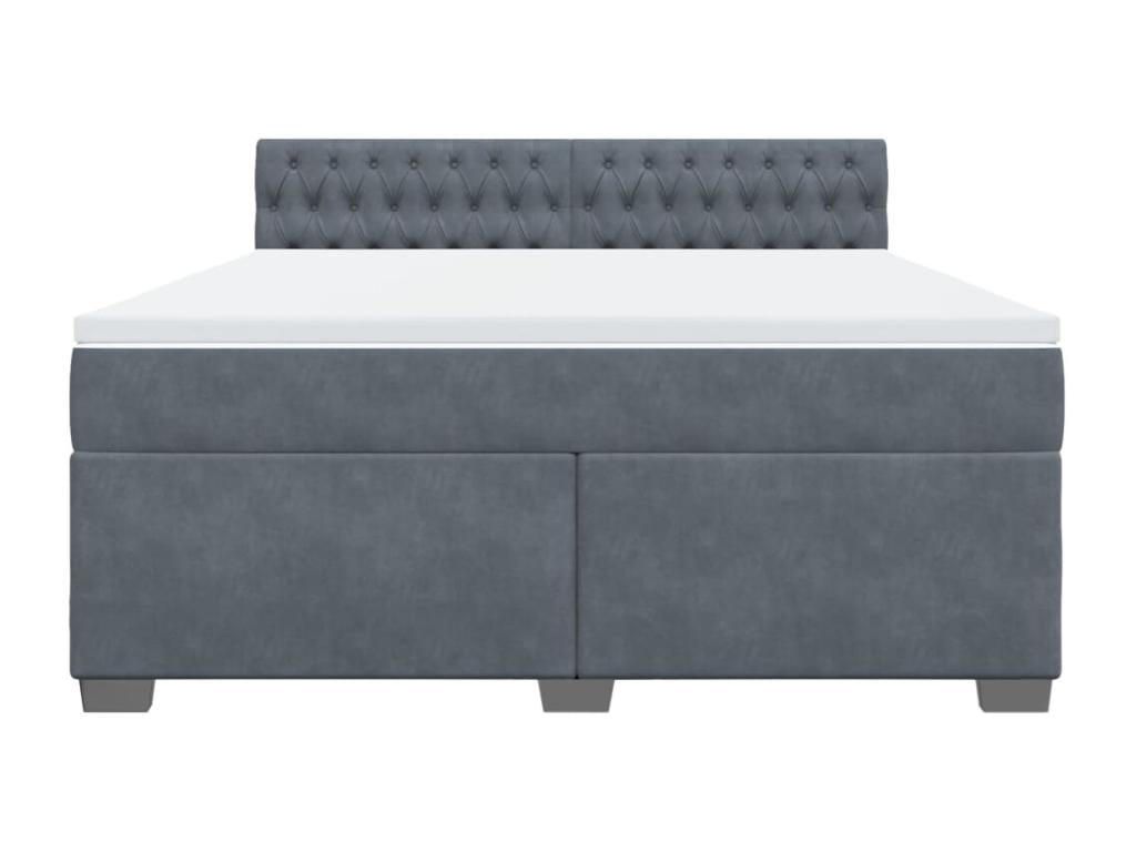 Meublita bed base and mattress, Dark Grey 180x200cm Velvet