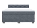 Meublita bed base and mattress, Dark Grey 180x200cm Velvet