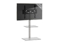 Meublita TV Stand Rack Aluminum TV Meublita glass Alani Clear glass shelf
