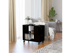 Side table on Meublita, glossy black wood.
