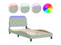 Bed frame with Vertcherères LED light grey 100x200 velvet