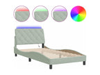 Bed frame with Vertcherères LED light grey 100x200 velvet