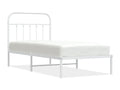 Metal bed frame with white headboard 90x190 cm