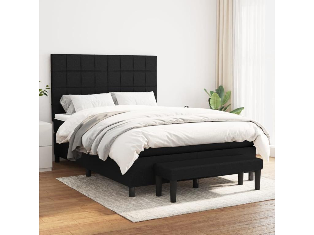 Meublita bed base with black mattress 140x190 fabric