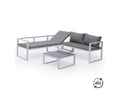 Meublita modular garden furniture set in grey fabric, 4-seater - white aluminium - Meublita
