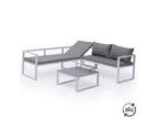 Meublita modular garden furniture set in grey fabric, 4-seater - white aluminium - Meublita