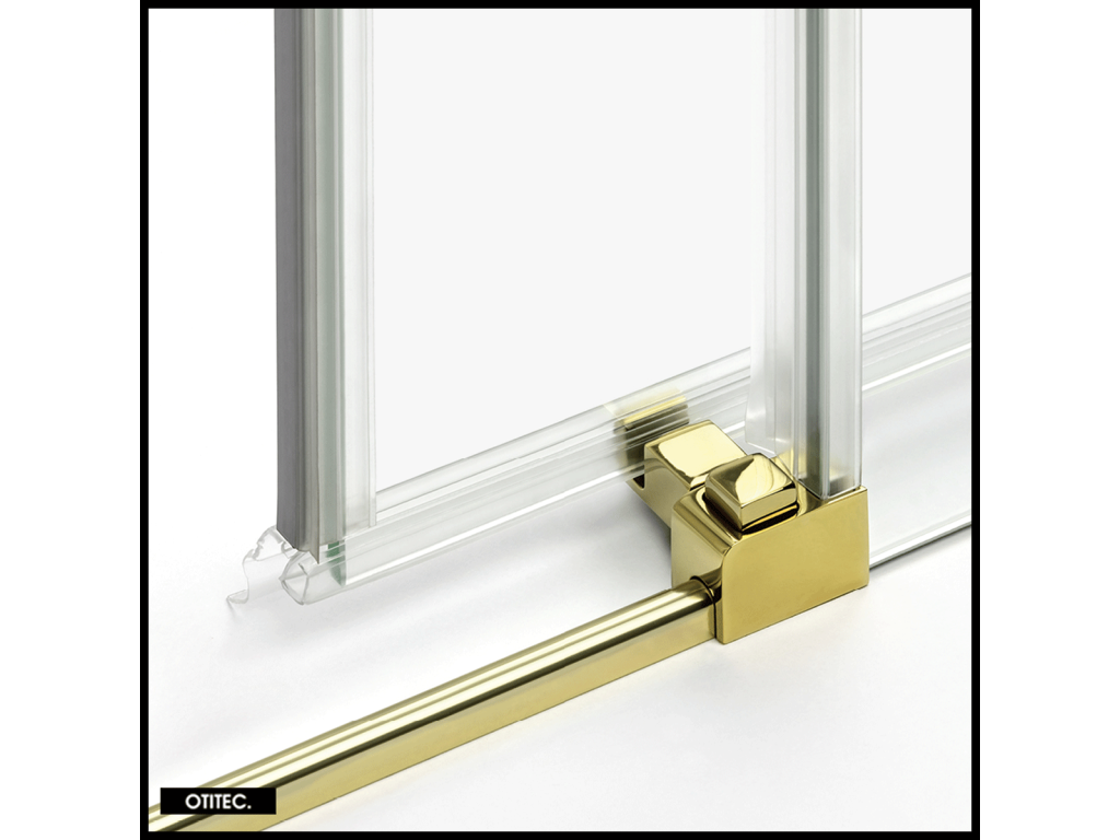 Shower Door with Side Panel - 120x90x200 - LIGHT GOLD - PREMIUM - LEFT
