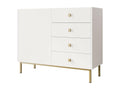 Meublita Nunove 100 White Chest of Drawers with Drawers and Doors 85x100x39cm
