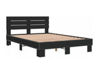 Black bed frame 120x190 engineered wood and metal