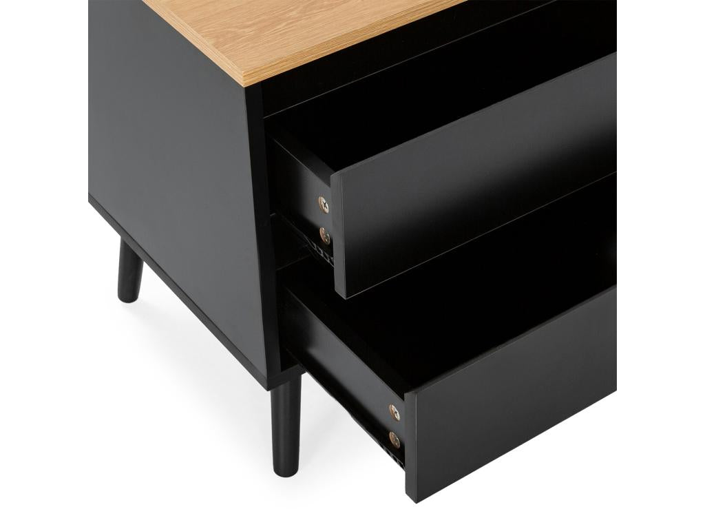 Meublita 2-drawer bedside table, black
