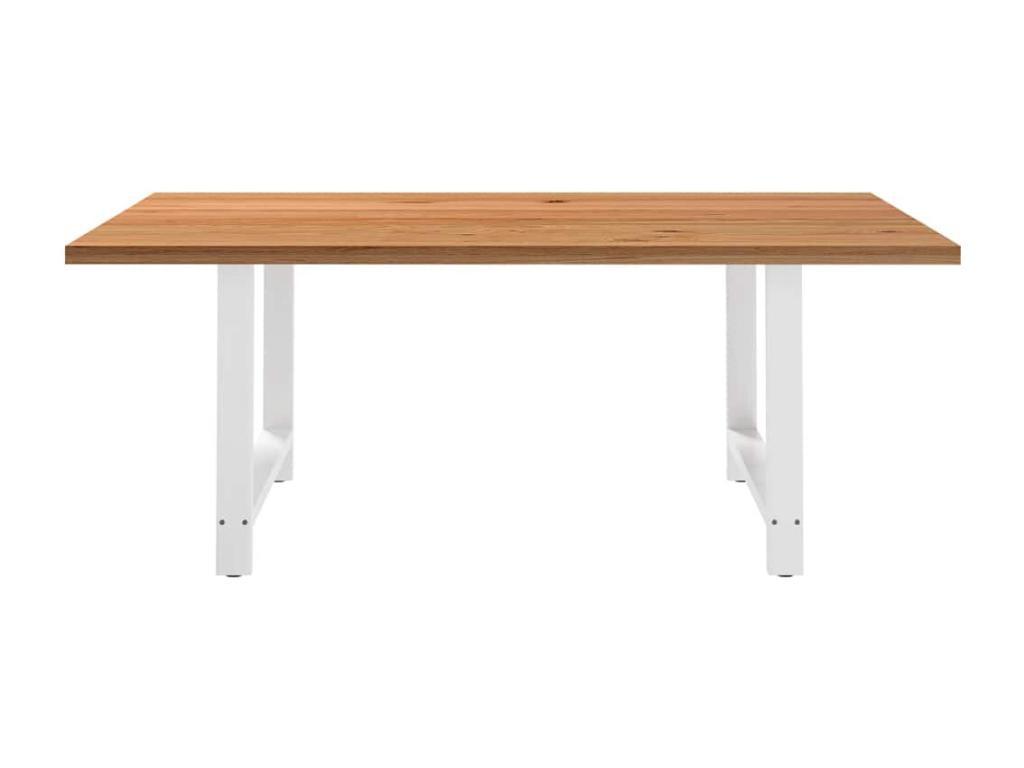 Rectangular light brown solid oak wood dining table
