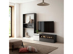 TV unit set 260x186x35cm For TVs up to 65" Electric fireplace White and black