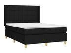 Upholstered bed base with mattress, black, 140x200 cm, fabric
