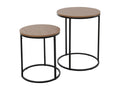 Set of 2 wooden-topped side tables
