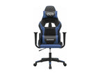 Black and blue faux leather gaming chair