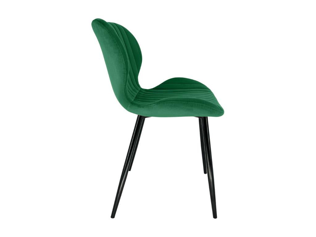 Set of 2 Meublita SJ.17 Bottle Green Velvet Upholstered Dining Chairs