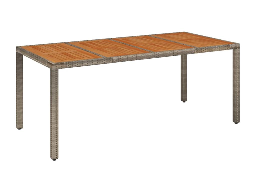 7-piece garden dining set and cushions, grey rattan